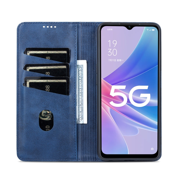 For OPPO A97 5G AZNS Magnetic Calf Texture Leather Phone Case