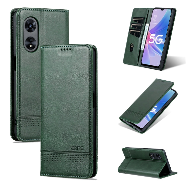 For OPPO A97 5G AZNS Magnetic Calf Texture Leather Phone Case