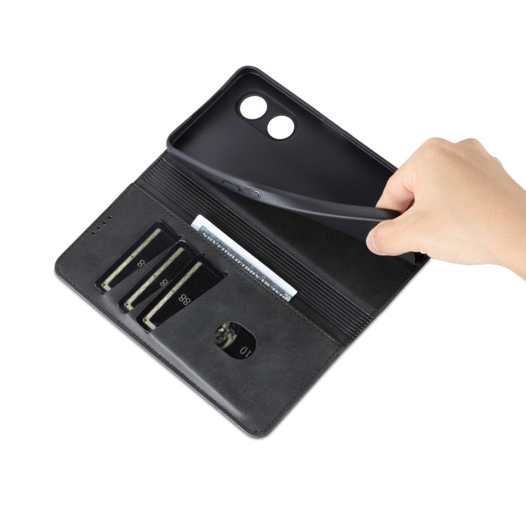 For OPPO A97 5G AZNS Magnetic Calf Texture Leather Phone Case