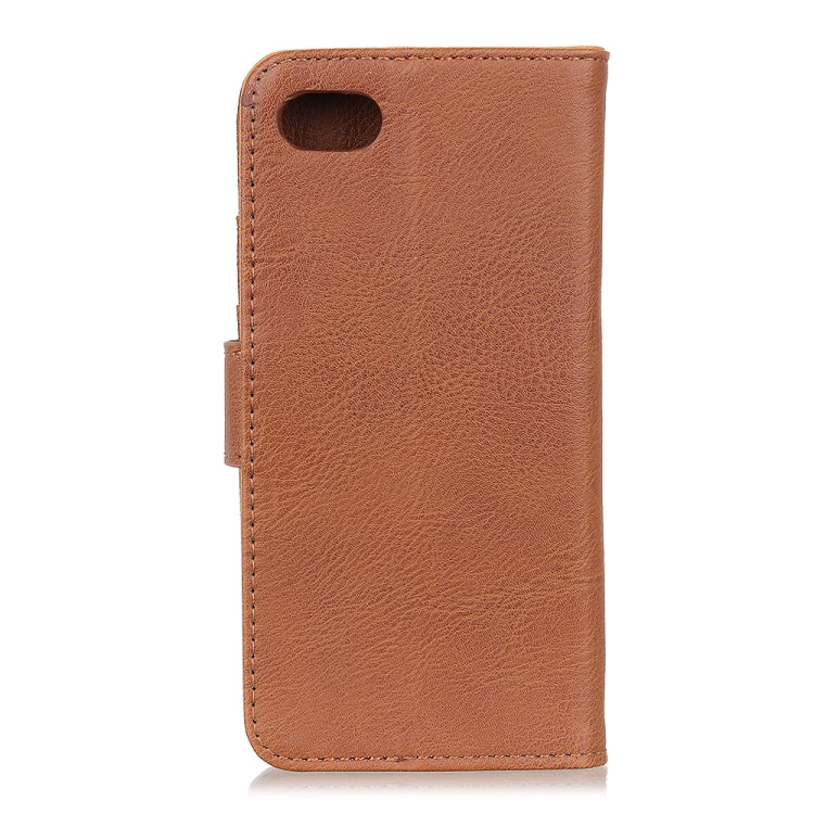 For iPhone SE 2022 / SE 2020 KHAZNEH Cowhide Texture PU + TPU Left and Right Open Leather Case with Bracket & Line Card and Wallet