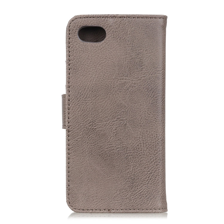 For iPhone SE 2022 / SE 2020 KHAZNEH Cowhide Texture PU + TPU Left and Right Open Leather Case with Bracket & Line Card and Wallet