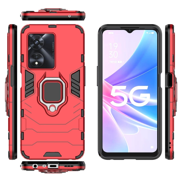 For OPPO A97 5G PC + TPU Shockproof Protective Phone Case with Magnetic Ring Holder