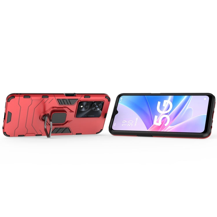 For OPPO A97 5G PC + TPU Shockproof Protective Phone Case with Magnetic Ring Holder