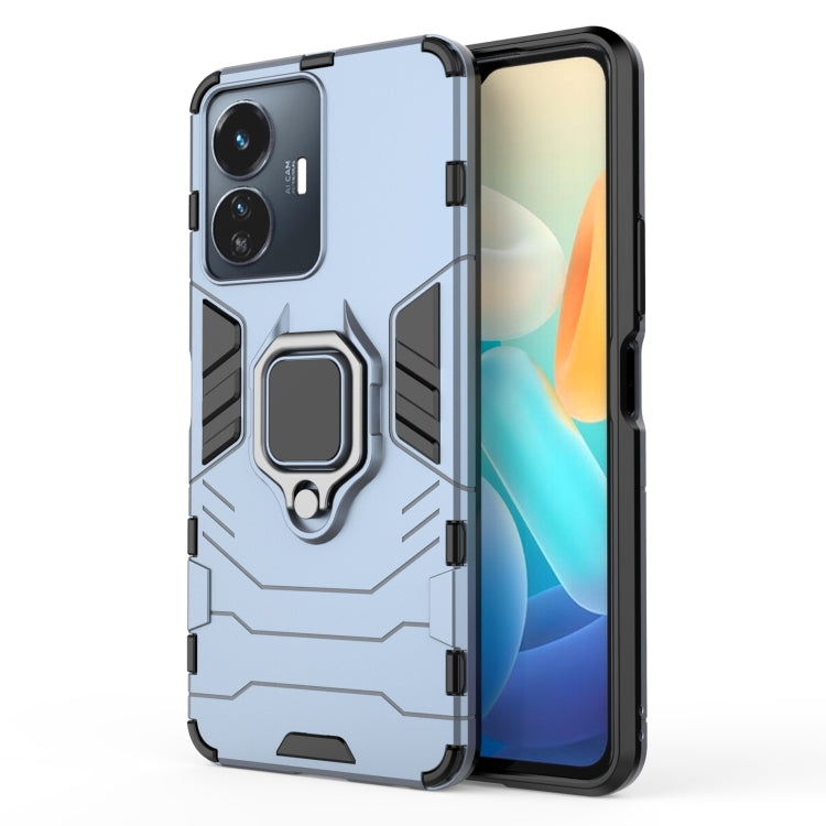 For vivo Y77 5G Global PC + TPU Shockproof Protective Phone Case with Magnetic Ring Holder