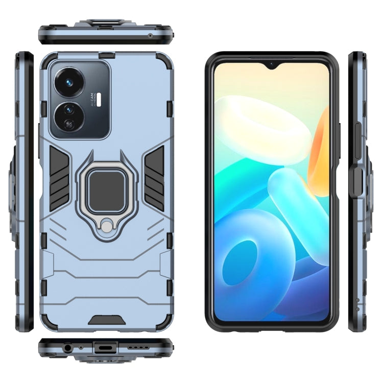 For vivo Y77 5G Global PC + TPU Shockproof Protective Phone Case with Magnetic Ring Holder