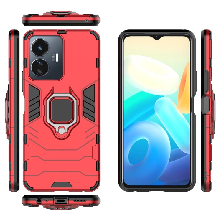 For vivo Y77 5G Global PC + TPU Shockproof Protective Phone Case with Magnetic Ring Holder