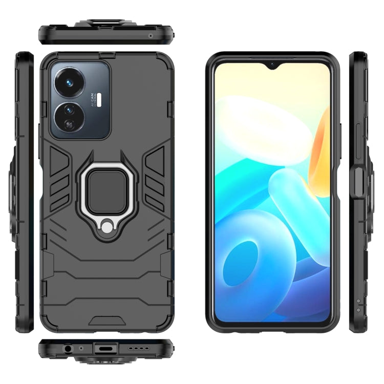 For vivo Y77 5G Global PC + TPU Shockproof Protective Phone Case with Magnetic Ring Holder