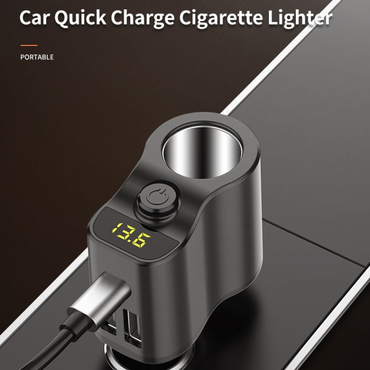 C03 Dual USB Fast Charge Car Charger Voltage Detection with Independent Switch(Black)