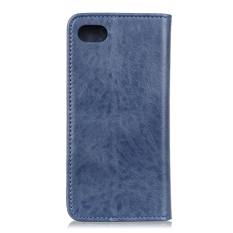For iPhone SE 2022 / SE 2020 Magnetic Suction Crazy Horse Pattern PU Left and Right Open with Bracket and Card Slot and Wallet