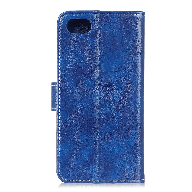 For iPhone SE 2022 / SE 2020 Vintage Crazy Horse PU + + Left and Right Leather Case with Photo Frame & Bracket & Front and Back Buckle