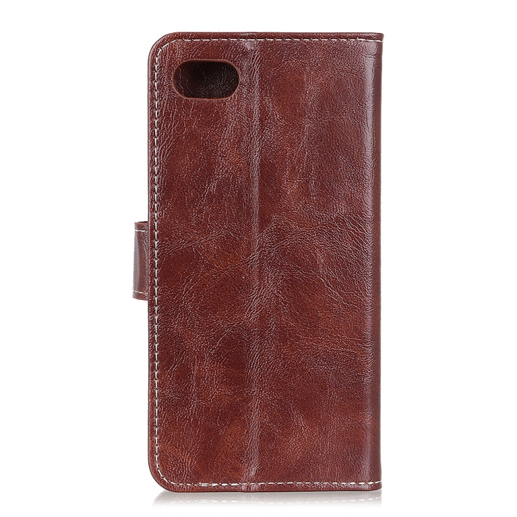 For iPhone SE 2022 / SE 2020 Vintage Crazy Horse PU + + Left and Right Leather Case with Photo Frame & Bracket & Front and Back Buckle