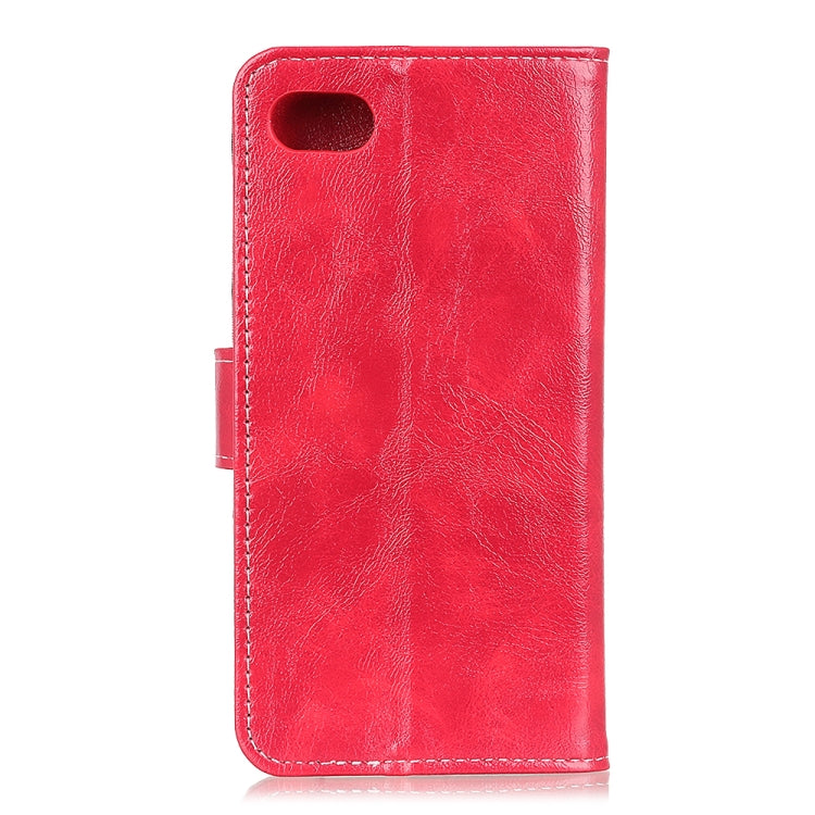 For iPhone SE 2022 / SE 2020 Vintage Crazy Horse PU + + Left and Right Leather Case with Photo Frame & Bracket & Front and Back Buckle