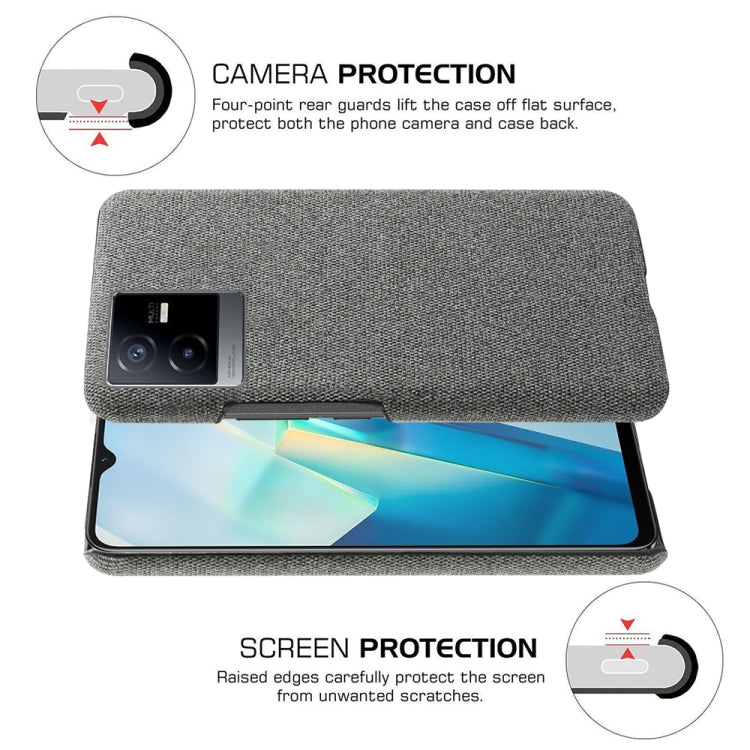 For vivo T2x Cloth Coated Hard Plastic Phone Case