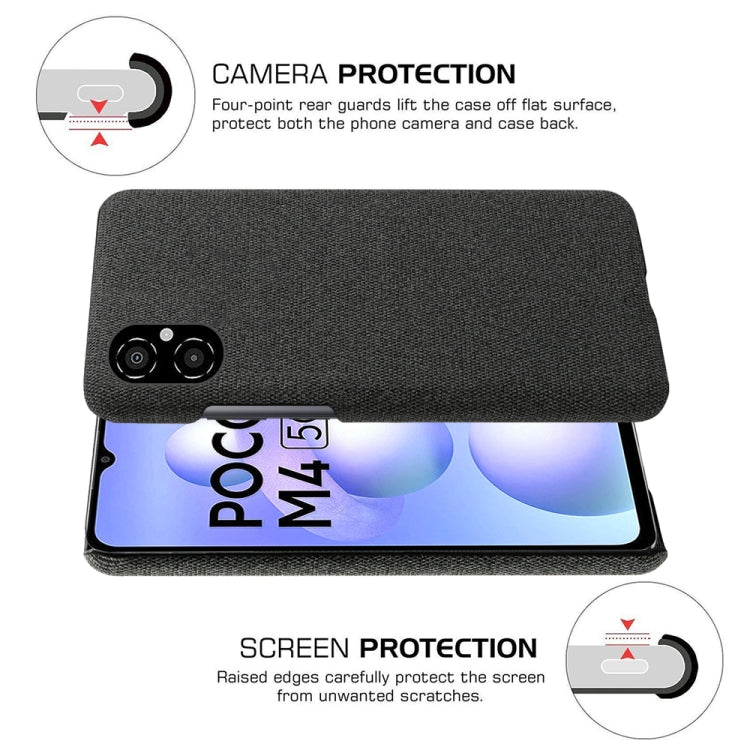 For Xiaomi Poco M4 5G Cloth Coated Hard Plastic Phone Case