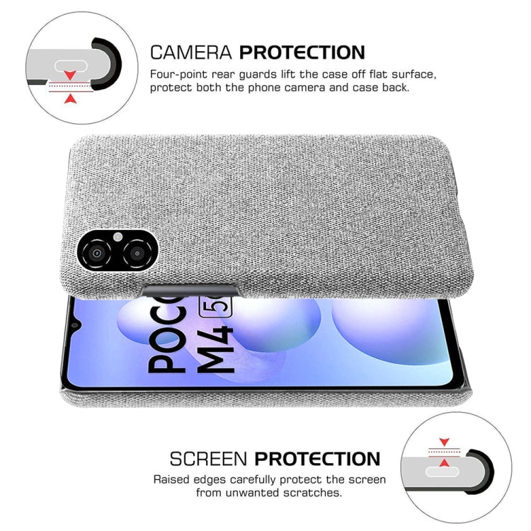 For Xiaomi Poco M4 5G Cloth Coated Hard Plastic Phone Case