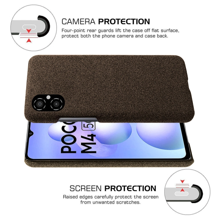 For Xiaomi Poco M4 5G Cloth Coated Hard Plastic Phone Case