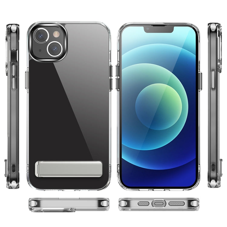 For iPhone 14 Four Corner Airbag Shockproof Holder Phone Case (Transparent)