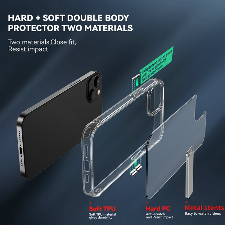 For iPhone 13 mini Four Corner Airbag Shockproof Holder Phone Case (Transparent)