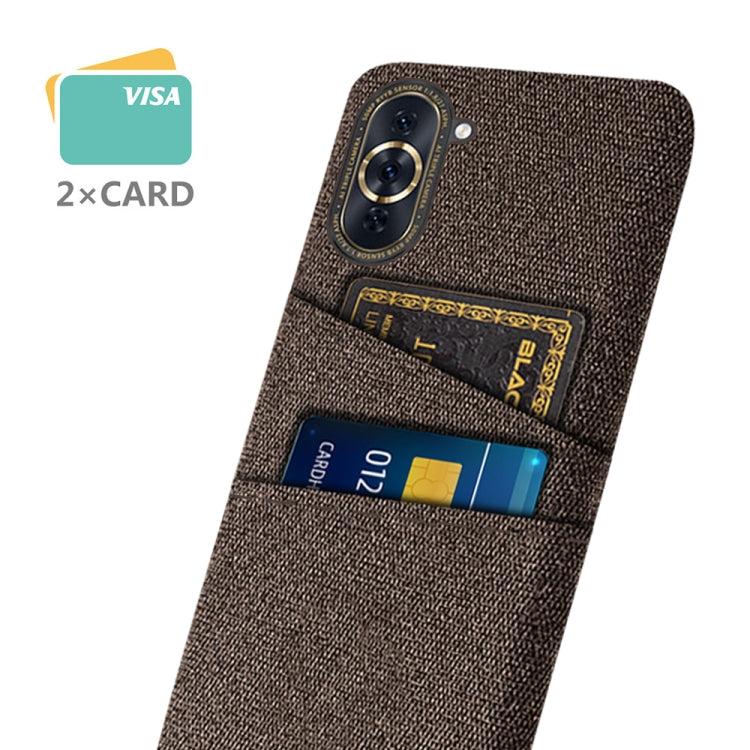 For Huawei nova 10 Pro Cloth Coated Hard Plastic Card Slots Phone Case