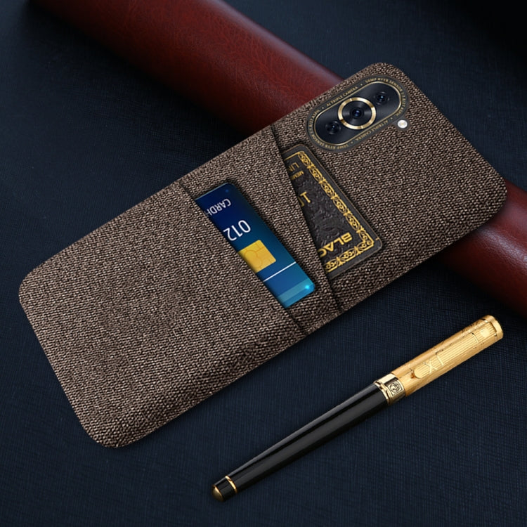 For Huawei nova 10 Pro Cloth Coated Hard Plastic Card Slots Phone Case