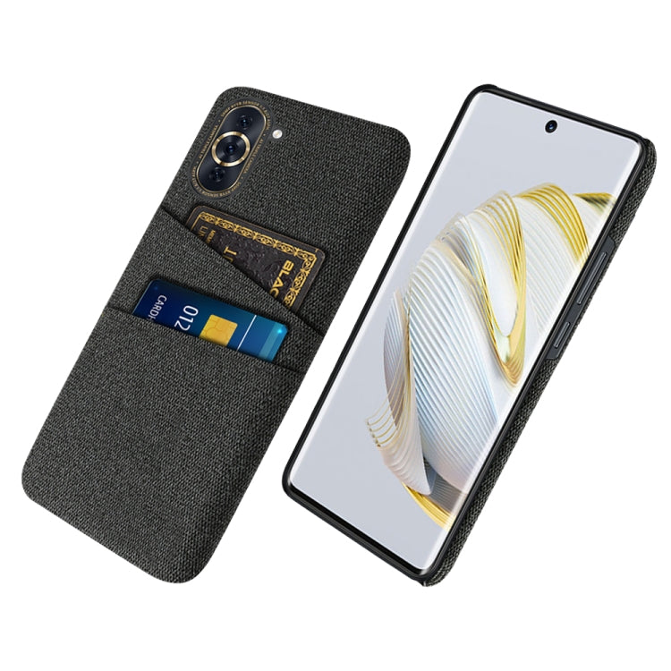 For Huawei nova 10 Cloth Coated Hard Plastic Card Slots Phone Case