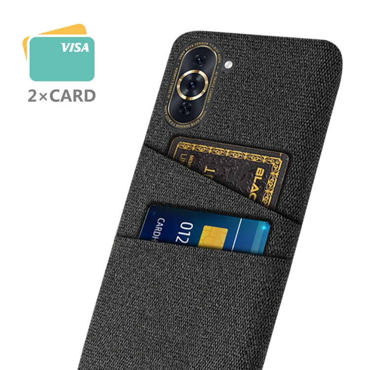 For Huawei nova 10 Cloth Coated Hard Plastic Card Slots Phone Case