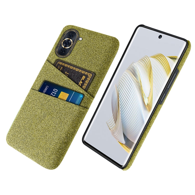 For Huawei nova 10 Cloth Coated Hard Plastic Card Slots Phone Case