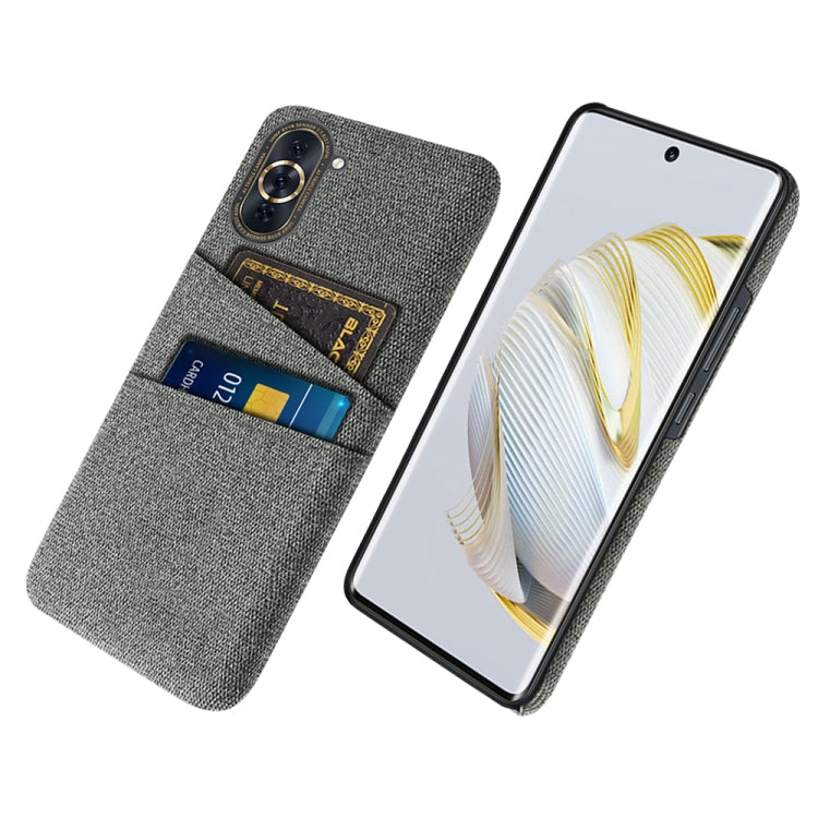 For Huawei nova 10 Cloth Coated Hard Plastic Card Slots Phone Case