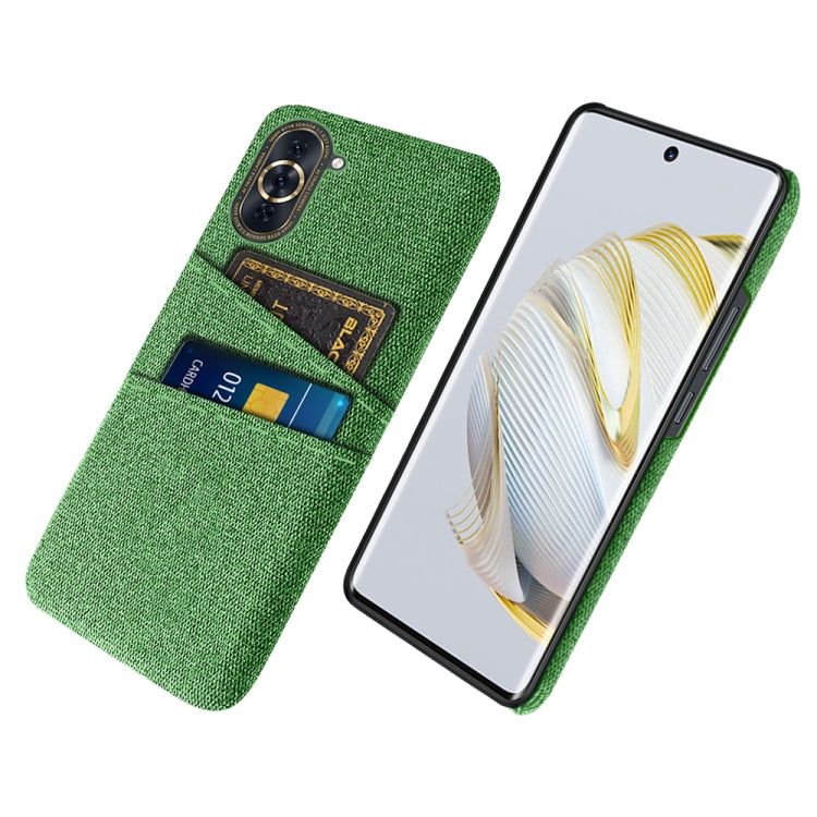 For Huawei nova 10 Cloth Coated Hard Plastic Card Slots Phone Case