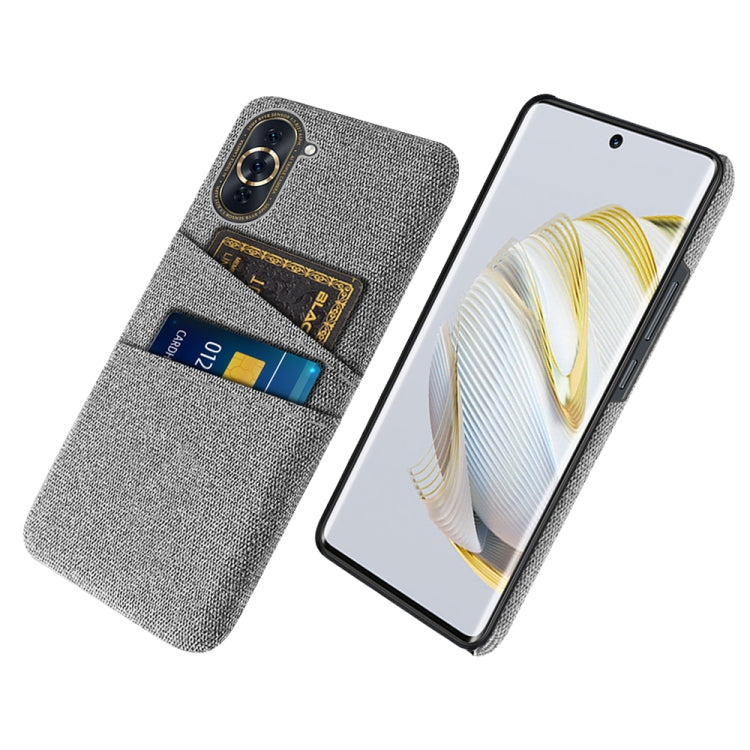 For Huawei nova 10 Cloth Coated Hard Plastic Card Slots Phone Case