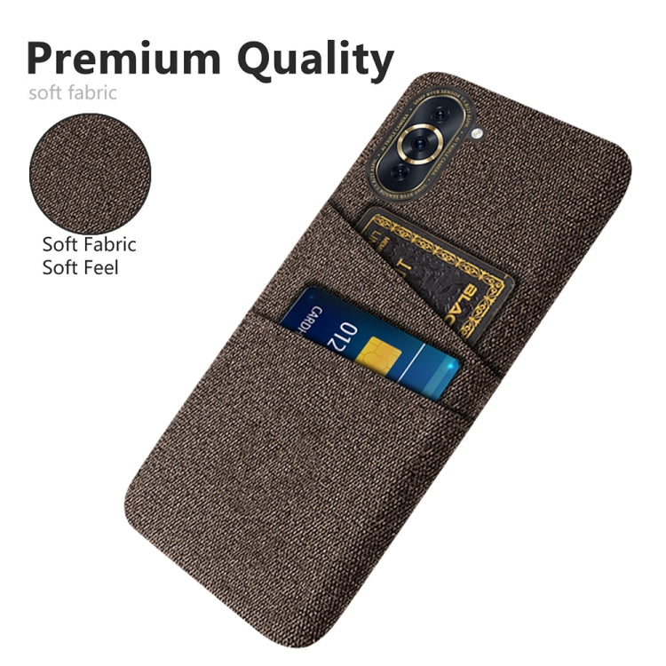 For Huawei nova 10 Cloth Coated Hard Plastic Card Slots Phone Case