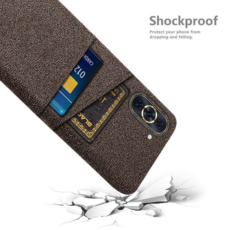 For Huawei nova 10 Cloth Coated Hard Plastic Card Slots Phone Case