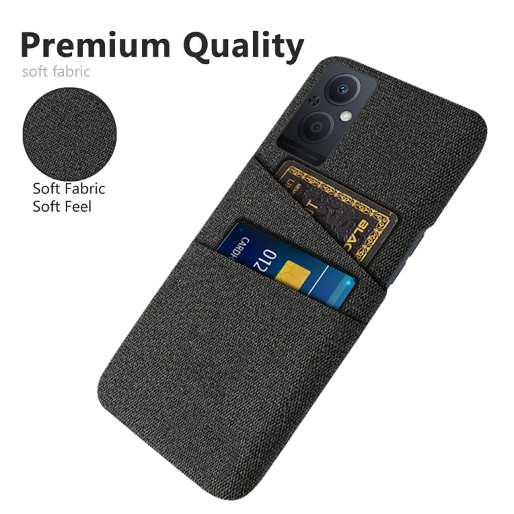 For OPPO Reno8 Lite Cloth Coated Hard Plastic Card Slots Phone Case