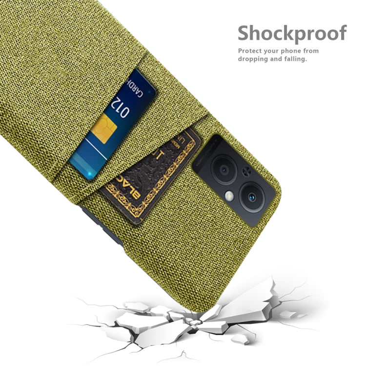 For OPPO Reno8 Lite Cloth Coated Hard Plastic Card Slots Phone Case