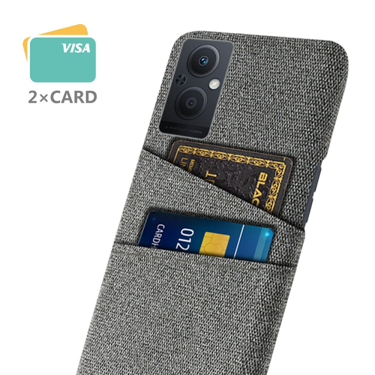 For OPPO Reno8 Lite Cloth Coated Hard Plastic Card Slots Phone Case