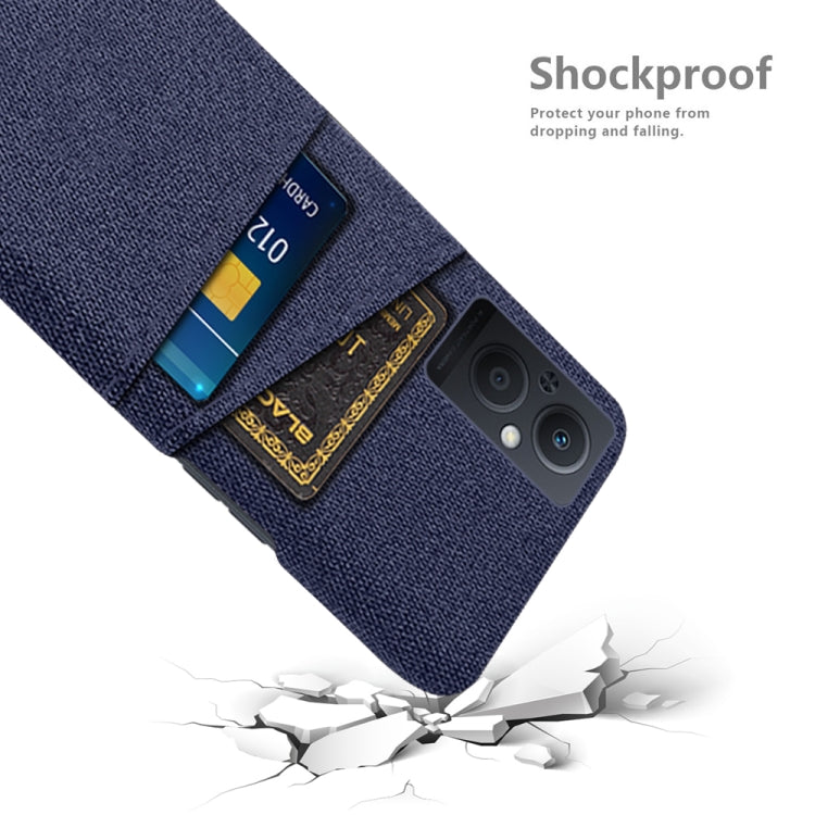 For OPPO Reno8 Lite Cloth Coated Hard Plastic Card Slots Phone Case