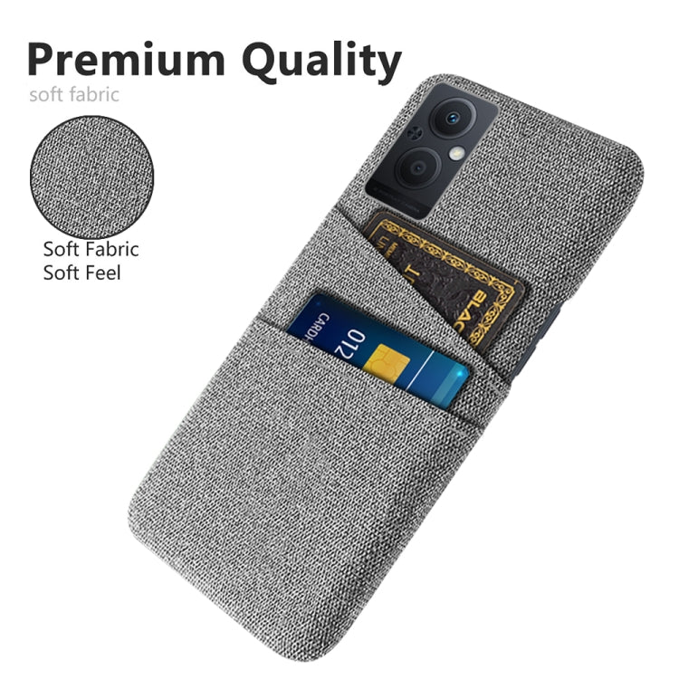 For OPPO Reno8 Lite Cloth Coated Hard Plastic Card Slots Phone Case
