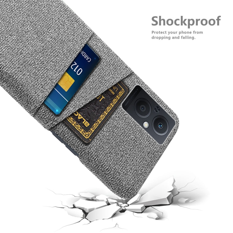 For OPPO Reno8 Lite Cloth Coated Hard Plastic Card Slots Phone Case