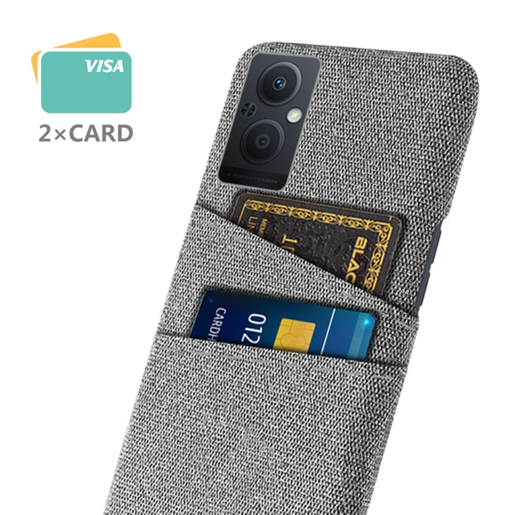 For OPPO Reno8 Lite Cloth Coated Hard Plastic Card Slots Phone Case