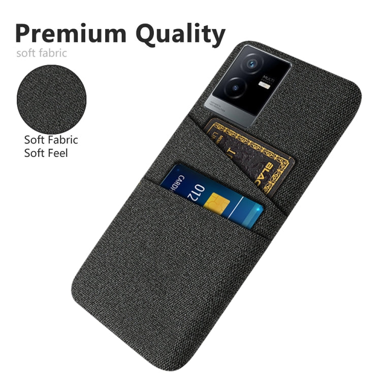 For vivo T2x Cloth Coated Hard Plastic Card Slots Phone Case