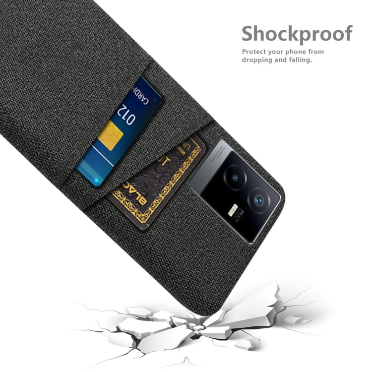 For vivo T2x Cloth Coated Hard Plastic Card Slots Phone Case