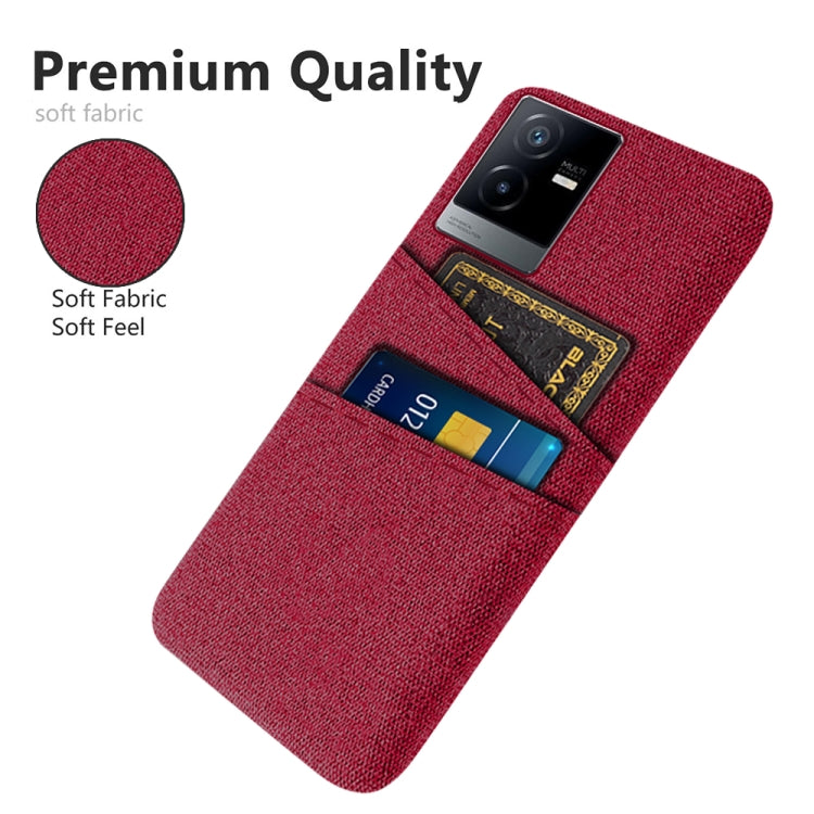 For vivo T2x Cloth Coated Hard Plastic Card Slots Phone Case