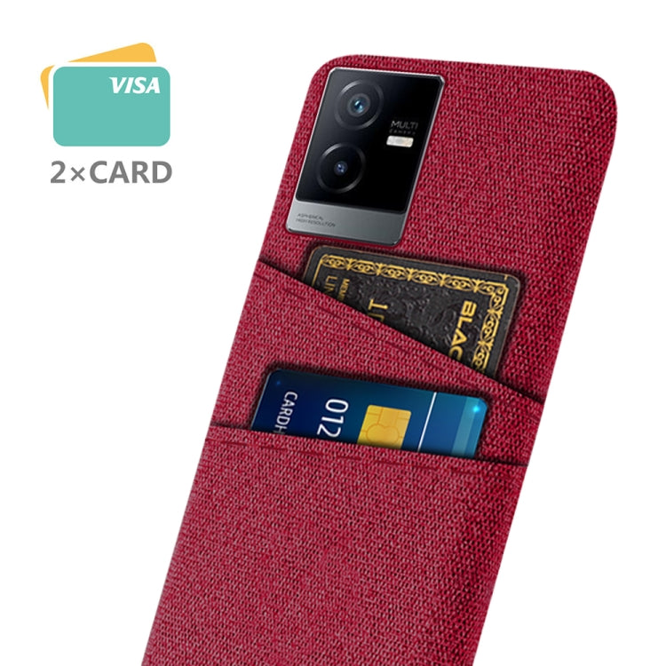 For vivo T2x Cloth Coated Hard Plastic Card Slots Phone Case