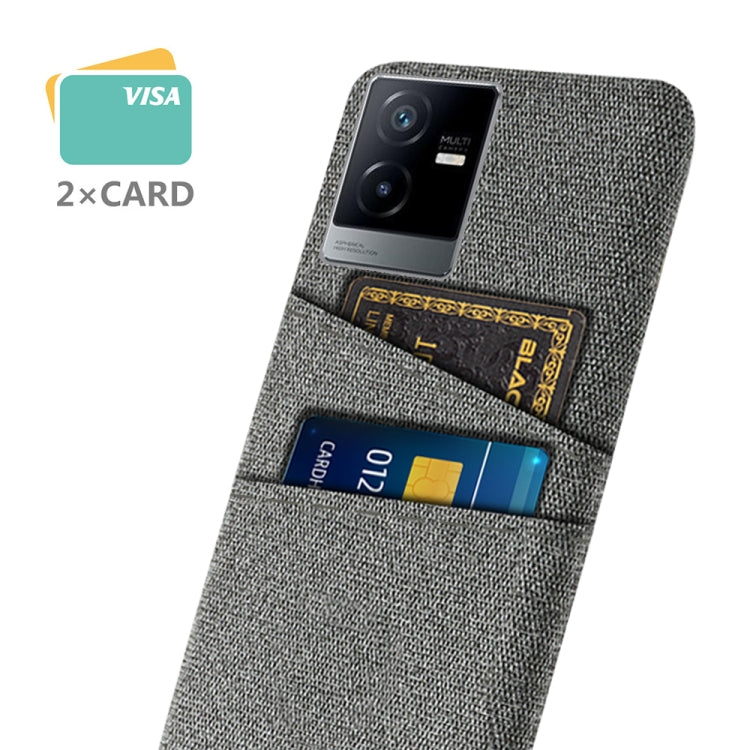 For vivo T2x Cloth Coated Hard Plastic Card Slots Phone Case