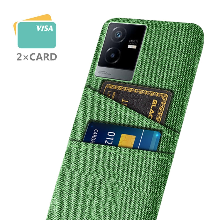 For vivo T2x Cloth Coated Hard Plastic Card Slots Phone Case