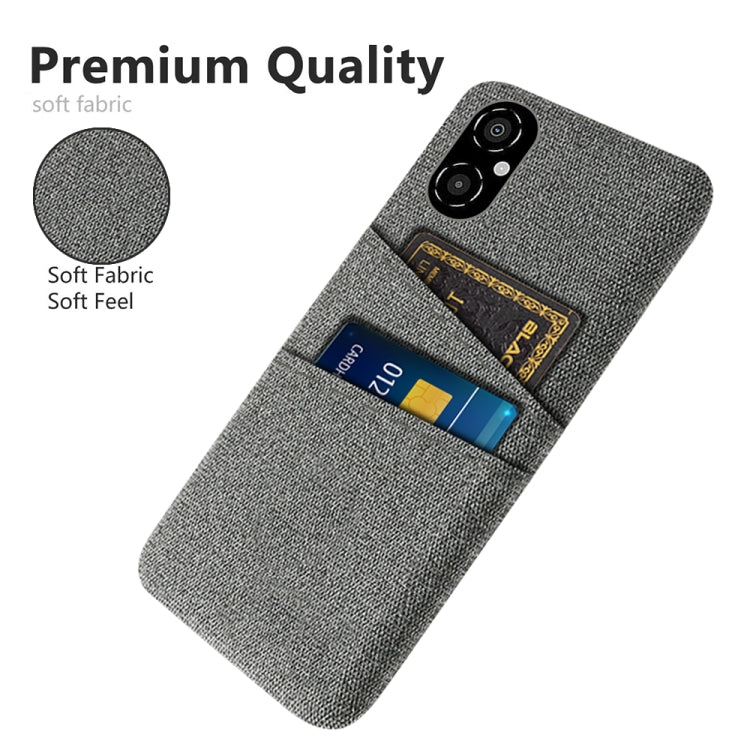 For Xiaomi Poco M4 5G Cloth Coated Hard Plastic Card Slots Phone Case