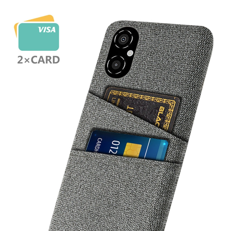 For Xiaomi Poco M4 5G Cloth Coated Hard Plastic Card Slots Phone Case