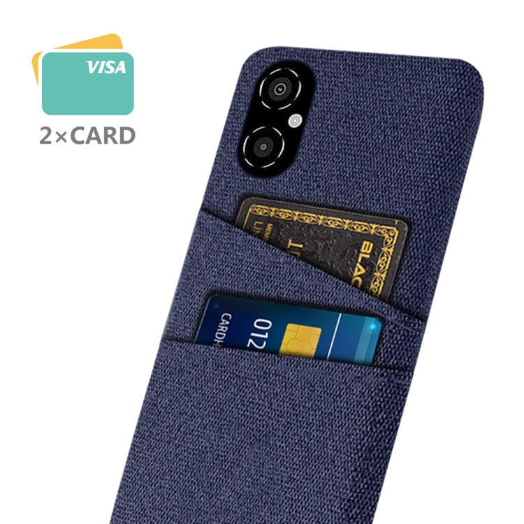 For Xiaomi Poco M4 5G Cloth Coated Hard Plastic Card Slots Phone Case