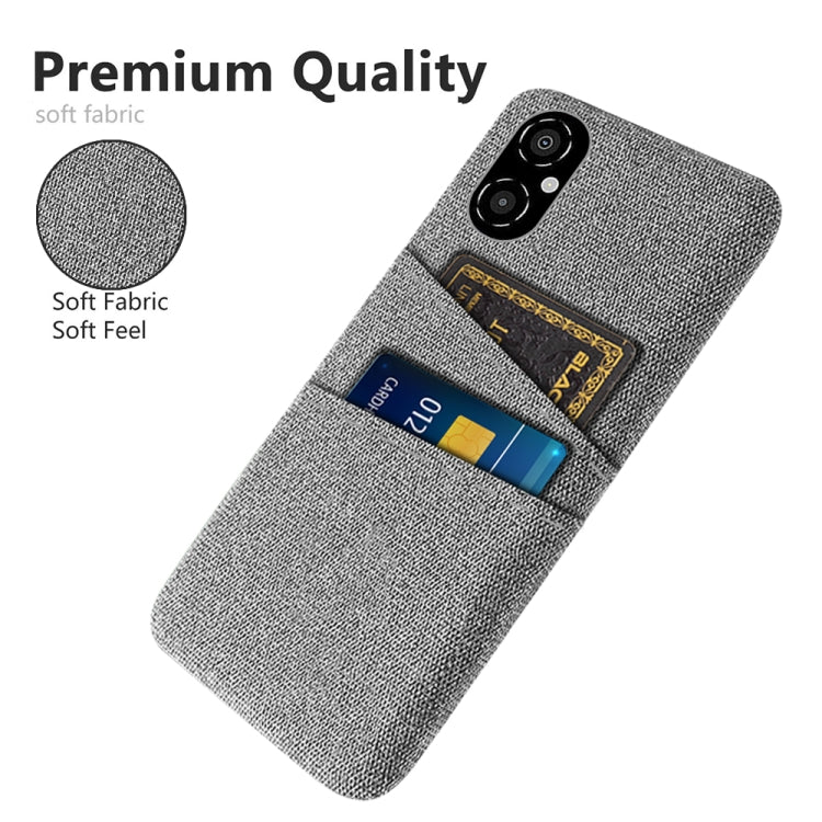 For Xiaomi Poco M4 5G Cloth Coated Hard Plastic Card Slots Phone Case