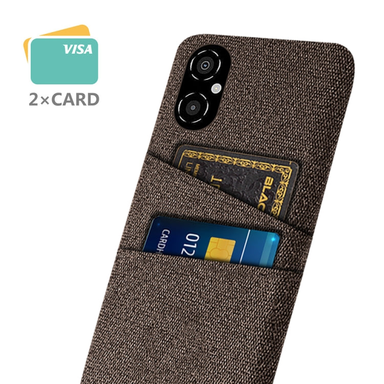 For Xiaomi Poco M4 5G Cloth Coated Hard Plastic Card Slots Phone Case